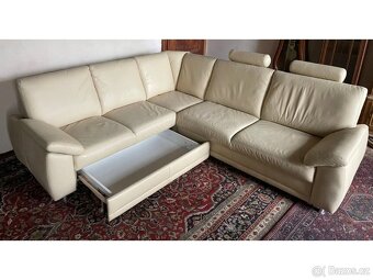 Luxusní moderní rohová kožená sedací souprava, 2496 - 2