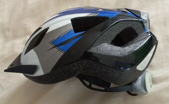 Dětská cyklistická helma s blikačkou, 49 – 54 cm - 2