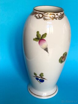 Herend porcelán- váza s ovocem a květinami - 2