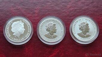 3x 1 oz stříbrná mince Delfíni 2019, 2021 a 2022 - 2