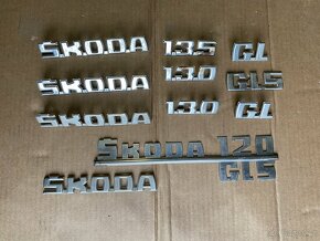 Chromové nápisy Škoda 120 130 135 GL GLS - 2