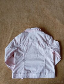 Riflová růžová bunda vel.134/140 - 2