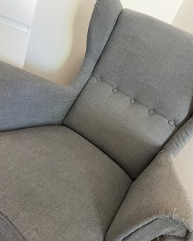 IKEA STRANDMON Křeslo ušák, Nordvalla tmavě šedá - 2