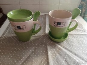 2x hrneček s talířkem a lžičkou - 2