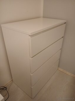 Komoda MALM bíla 4 zásuvky zn.IKEA - 2