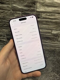 iPhone 16 Plus 128GB Pink, baterie 96% - 2