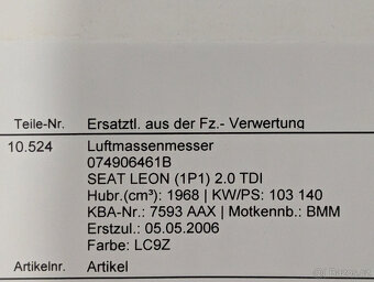 Váha vzduchu Bosch 074906461B (VW, Seat, Audi) - 2