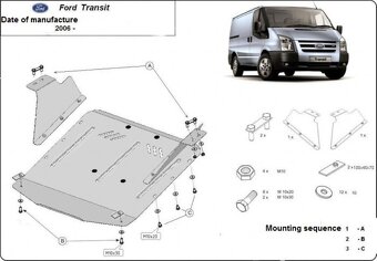 FORD TRANSIT VII 06-14, - Ocelový kryt pod motor - 2