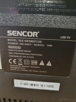 LED televize Sencor úhlopříčka 108 cm - 2
