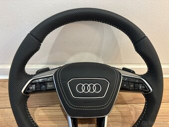 AUDI VOLANT kozeny zkoseny perforovana koža - 2