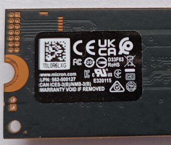 SSD disk Micron 2400 512 GB M.2 2280 Nvme FV PCIe Gen4 x4 - 2