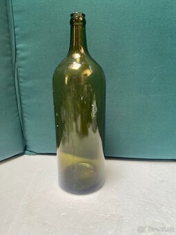 Zelená skleněná láhev – retro dekorace - 2