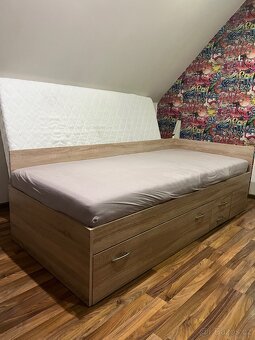 Válenda ALEŠ - dub sonoma, 90x200 cm - 2