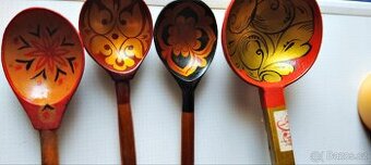 Dřevěné ručně malované lžíce SSSR - 2