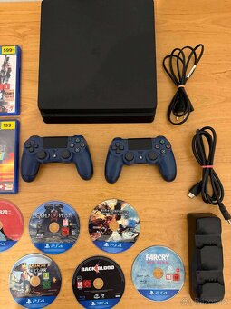 Playstation 4 slim 500GB +12xHRA+2.VOL+dokovací stanice - 2