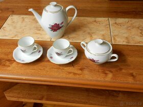 Mokka porcelánová souprava s konvicí a cukern. - 2