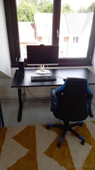 Stůl psací, černý, výškově nastavitelný - 2