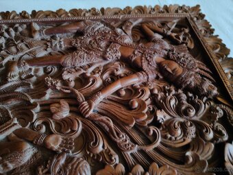 2 Drevené panely Rámájany z Bali - 2