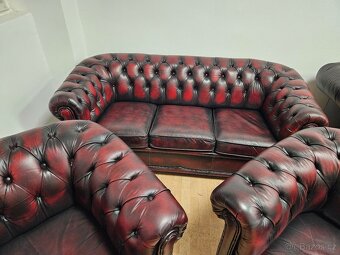 CHESTERFIELD ŠTÝL 3+1+1+UŠÁK KRESLO, - 2
