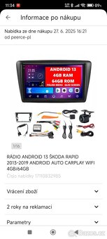 Prodám autorádio Škoda Rapid - 2