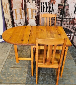 Skládací stůl + 2x židle borovice - 2