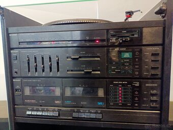 SHARP W11H musik center,věž Gramo,Rádio,Double deck - 2