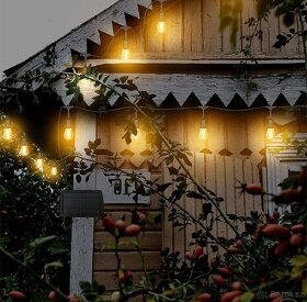 Venkovní solární párty řetěz 15m ŽÁROVKY
15 LED žárovek - 2
