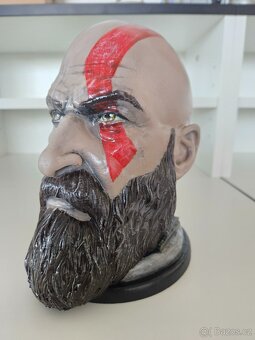 Hlava Kratose z God of War - 3D tisk, ručně malovaná - 2