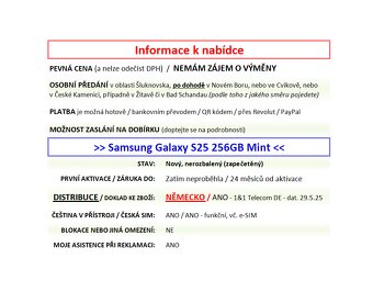 Samsung Galaxy S25 256GB Mint NOVÝ NEROZBALENÝ - 2