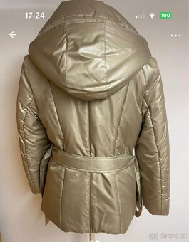 Zimní bunda béžová-zlatá velikost 36 - 2