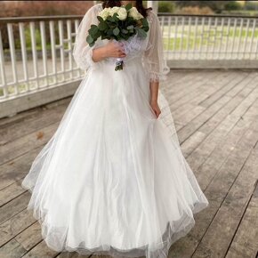 Svatební šaty velikost M - 2
