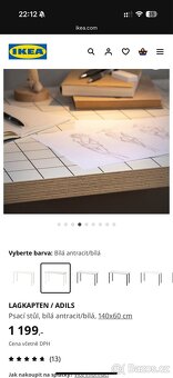 2x stůl Ikea Lagkapten 140x60 - 2