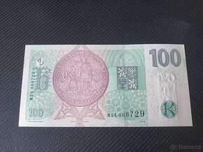 100Kč Bankovka s přítiskem ČNB M24 - 2