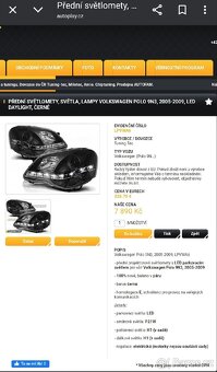 Predni led svetla vw polo 9n - 2