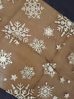 NOVÝ vánoční ubrus běhoun hnědo -zlatý Zn: ZARA Home - 2