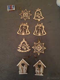 vánoční ozdoby dřevěné+zdarma červené - 2