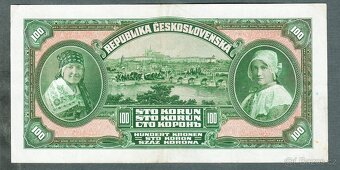 Staré bankovky 100 korun 1920 pěkný stav VZÁCNÁ - 2