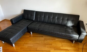 Černá rozkládací pohovka/gauč - 2