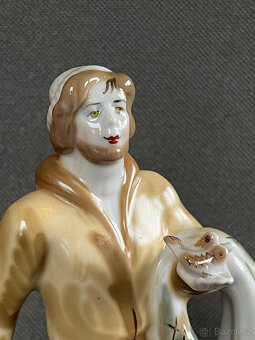 Porcelánová soška Rybář 21 cm, Polonne USSR - 2