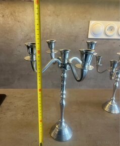 3x stříbrný svícen - 2