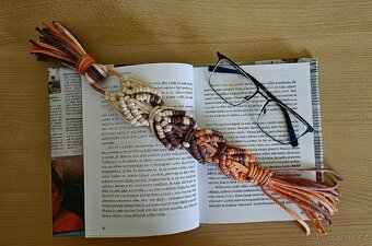 Nová handmade ručně vyráběná macrame záložka do knížky - 2