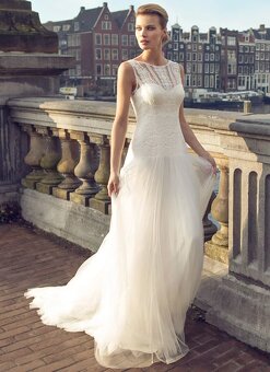 ✨ Lehoučké svatební šaty s jemnou krajkou a tylovou sukní ✨ - 2