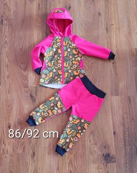 Softshell sety s fleecem - vel. 86/92 cm holky - 2