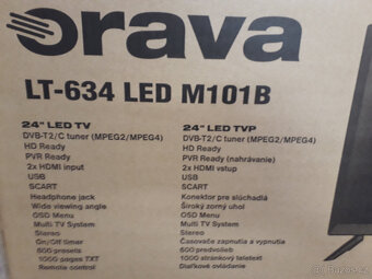 LED TV Orava - 61cm, DVB -T2, 2 x HDMI, SCART, USB nová - 2