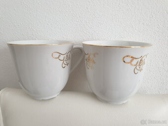 Porcelánové pozlacené hrníčky souprava 2ks - 2