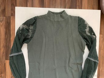 Khaki zateplené šaty nebo dlouhý svetr, vel nnei cca S/M a - 2