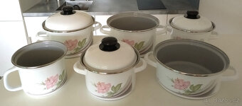 elegantní sada smaltovaných hrnců Ibiza, 1984, Smalt BSB - 2