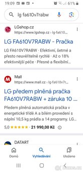 Lg pračka 10,5kg předváděcî - 2