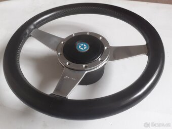 Raritní dobový sportovní kožený volant Moto-lita, průměr 12“ - 2