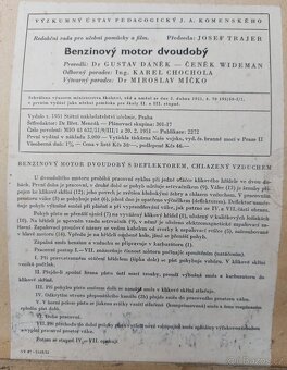 Starý školní plakát - BENZÍNOVÝ MOTOR DVOUDOBÝ - 2